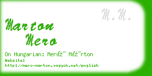 marton mero business card